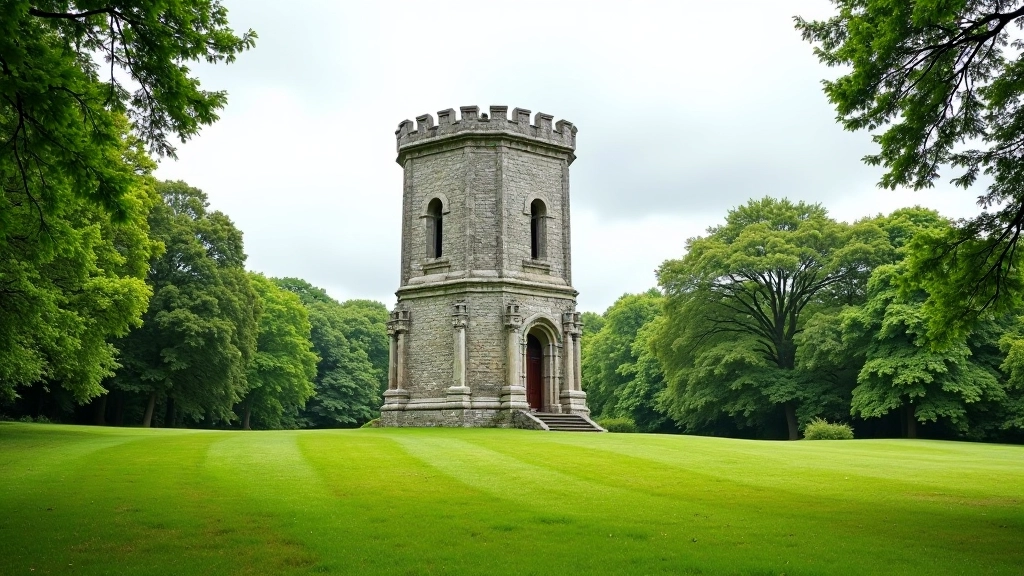 Historic folly tower in Tipperary estate parkland